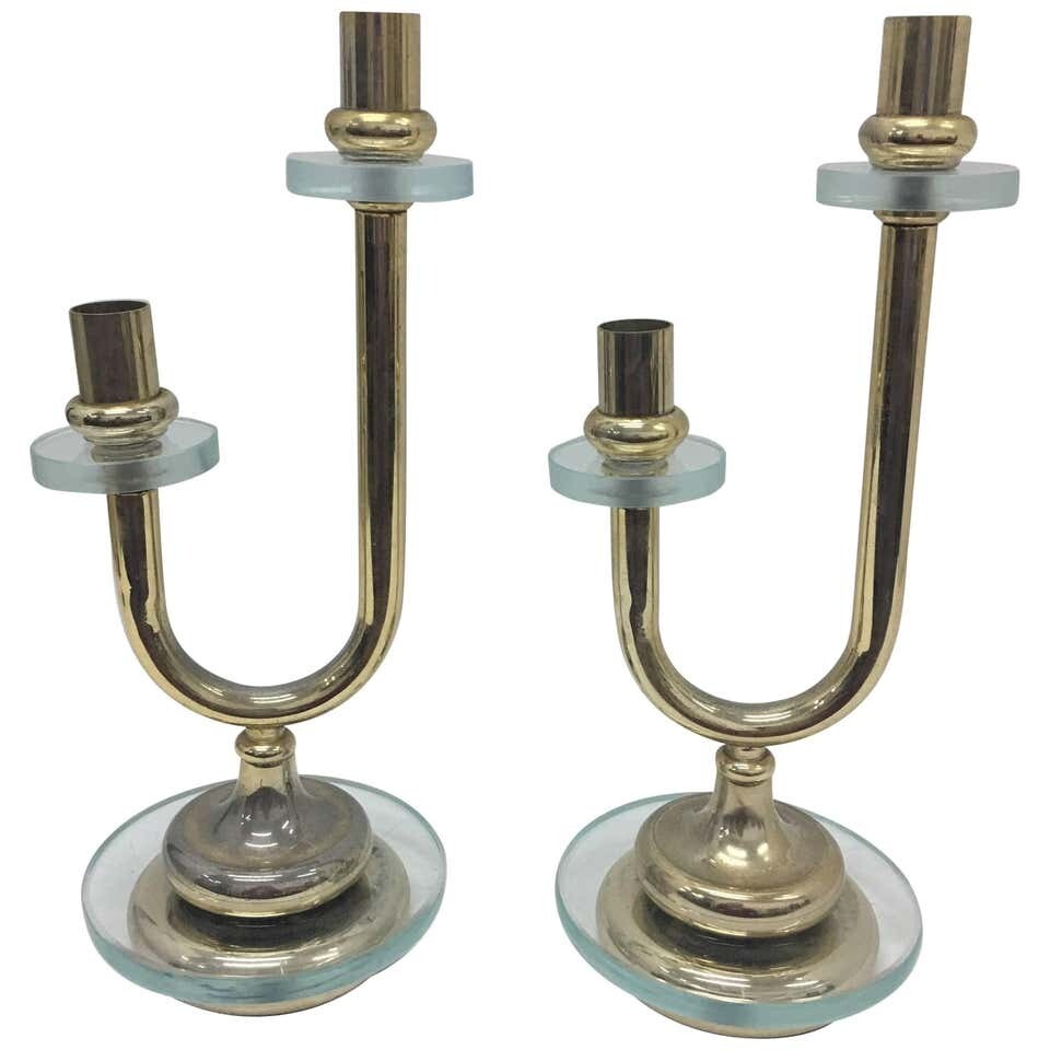 Pair of Mid-Century Modern Candlesticks Made in Italy, circa 1950