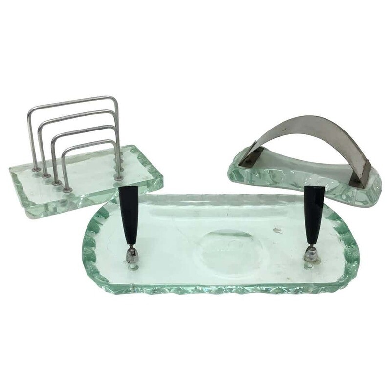 Set of Mid-Century Modern Italian Desk Accessories