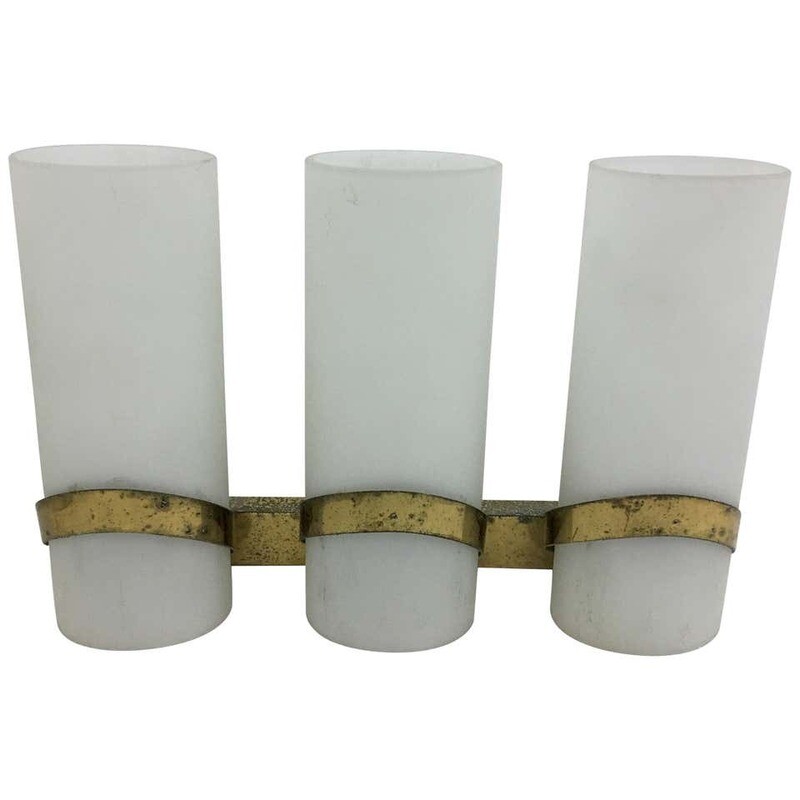 Mid-Century Modern Wall Sconce in the Manner of Fontana Arte, circa 1950