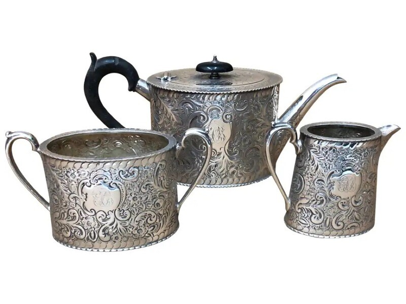 Superb Quality Victorian Silver Plated English Tea Set, circa 1870