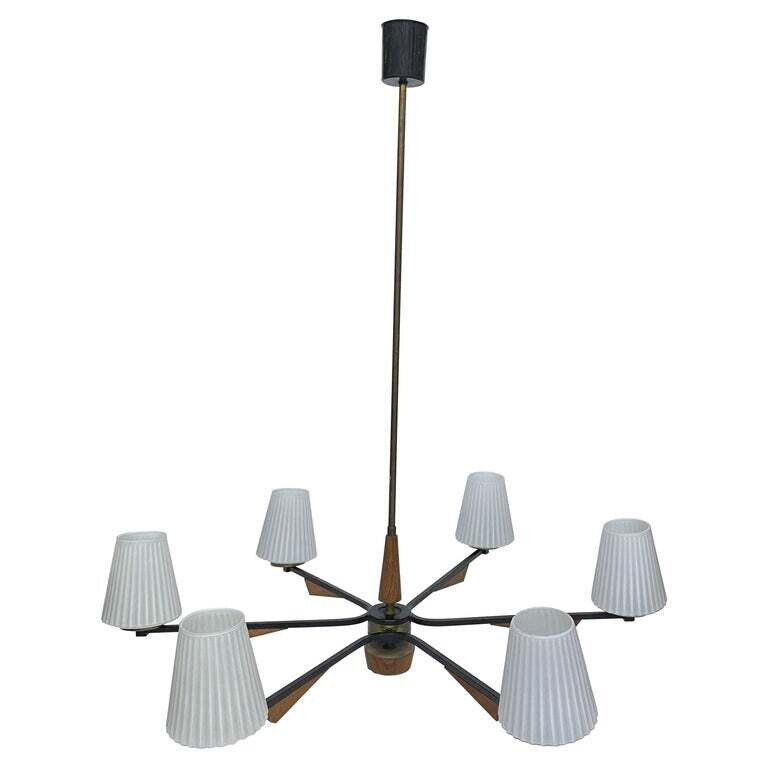 1960s Mid-Century Modern Stilnovo Style Italian Chandelier
