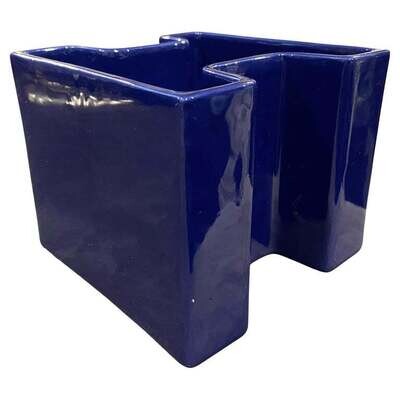 1969 Space Age Blue Vetrochina Italian Vase