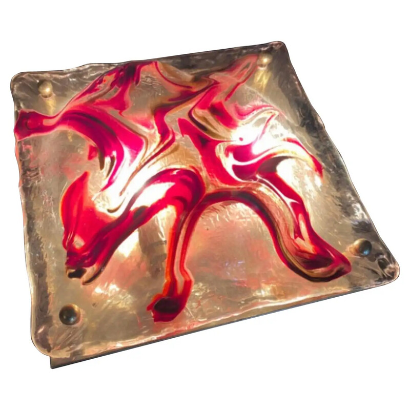 Mid-Century Modern Brass and Murano Glass Wall Light by La Murrina, circa 1960