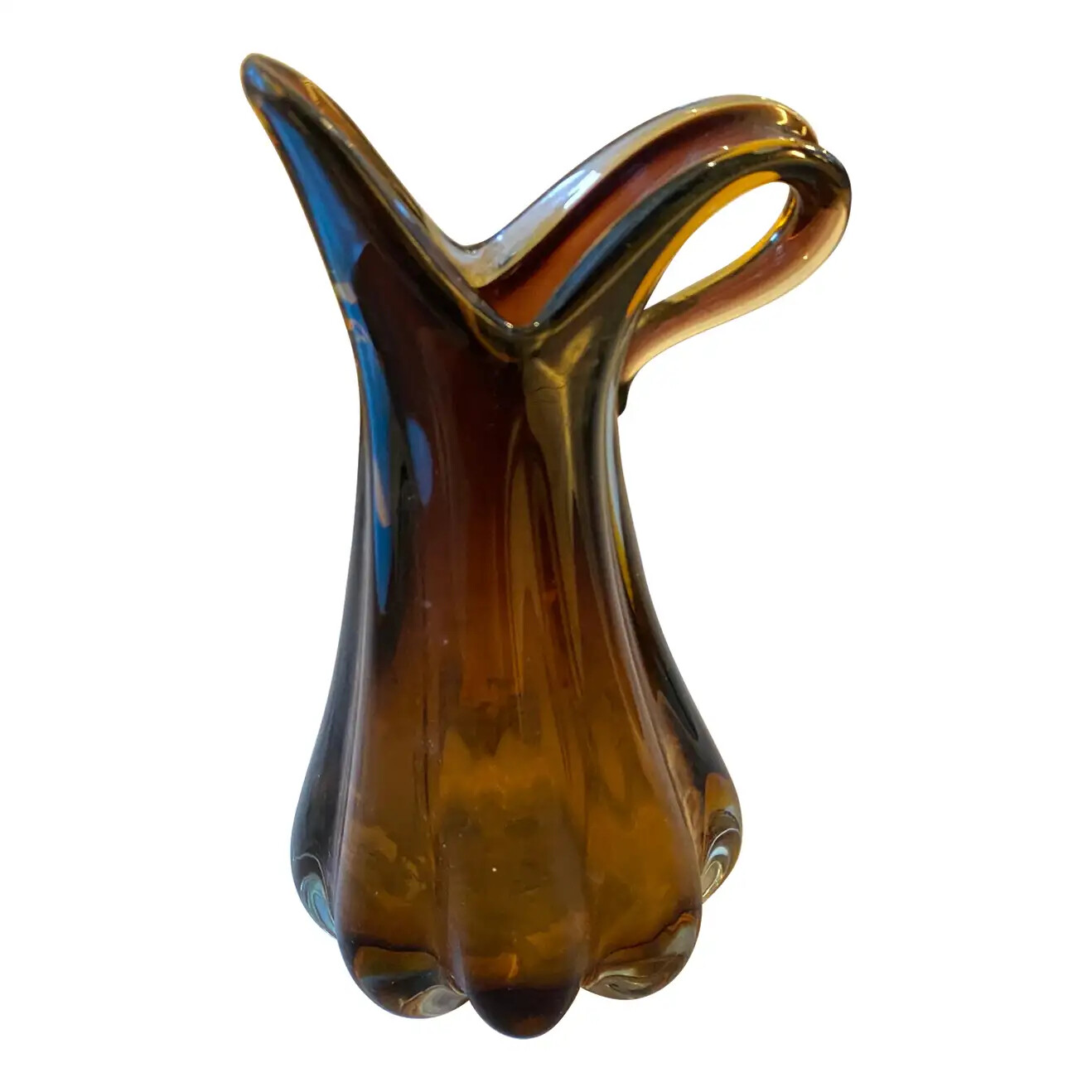 1970s Flavio Poli Mid-Century Modern Brown Murano Glass Vase