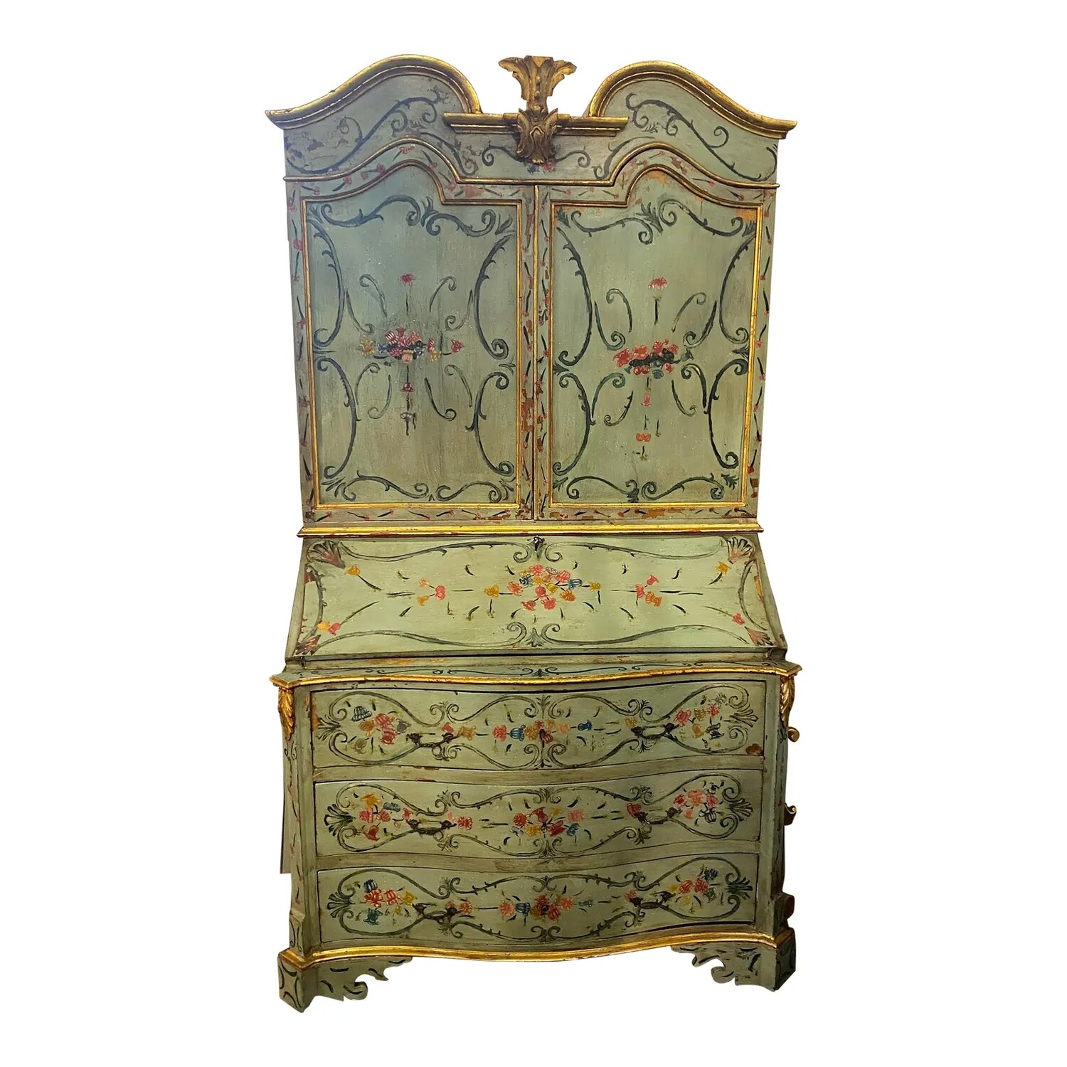 19th Century Lacquered and Painted Wood Sicilian Trumeau