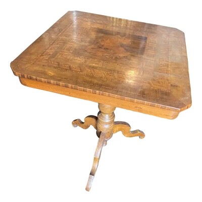 Mid 19th Century Sorrento Walnut Marquetry Side Table