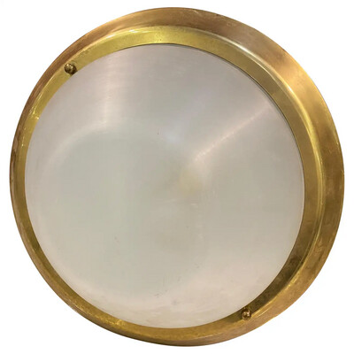 1970s Mid-Century Modern Brass and Plexiglass Italian Ceiling Light