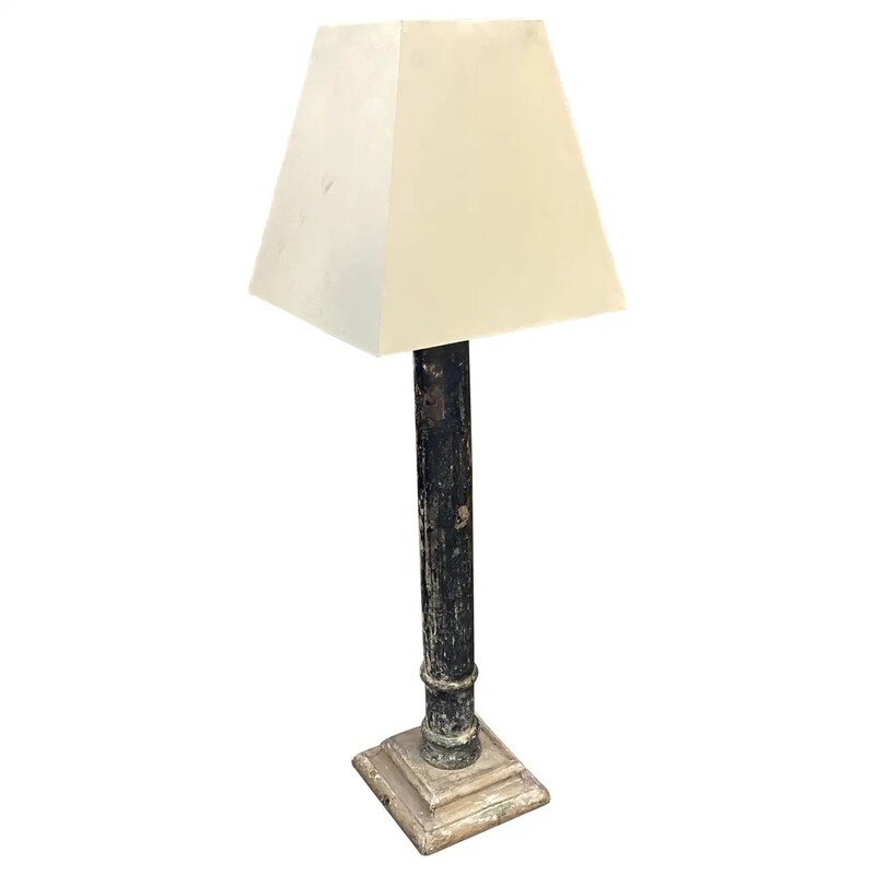 18th Century, Wood Sicilian Torchere Transformed into Floor Lamp