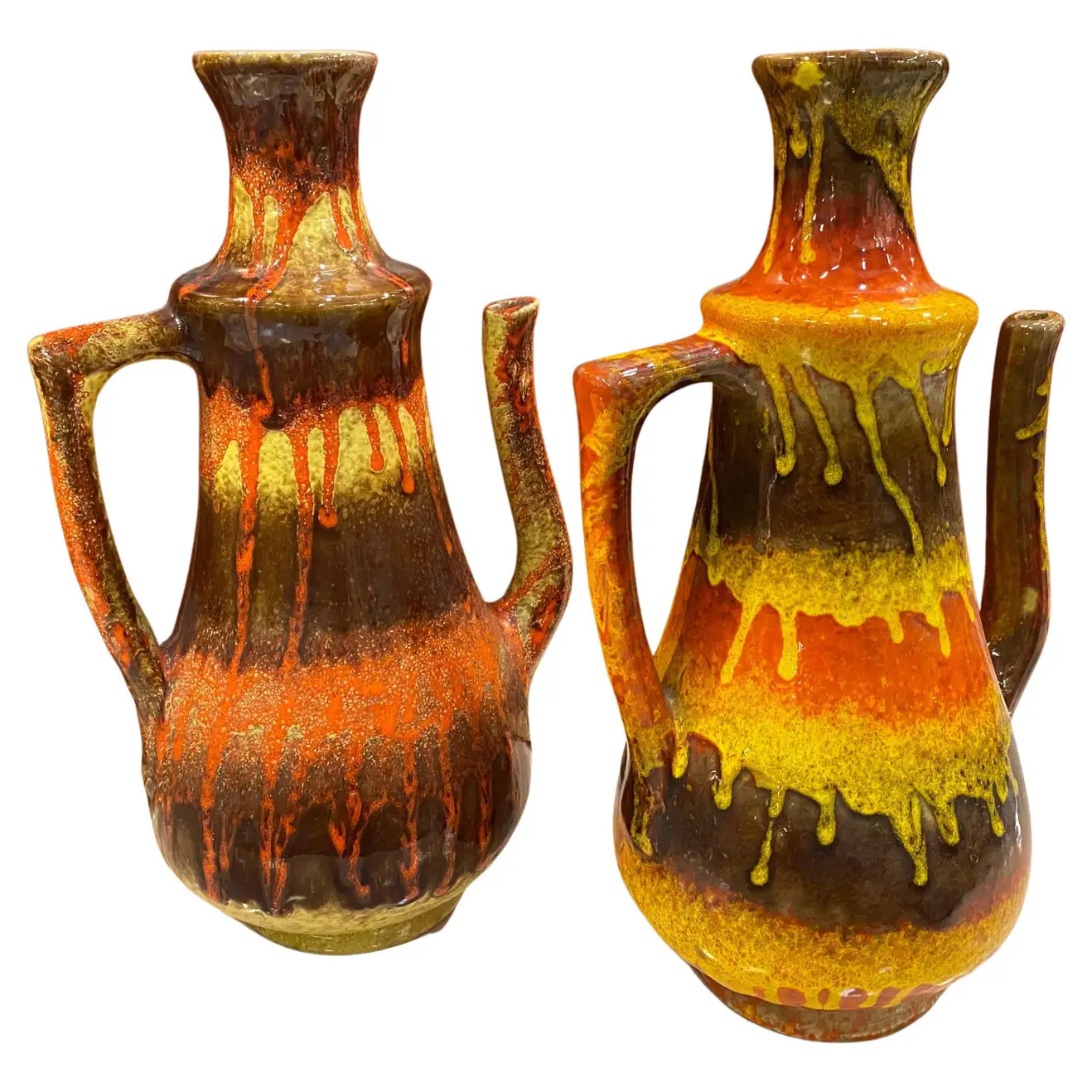 1960s Set of Two Modernist Italian Ceramic Jugs by Artigiana Ceramica Umbra