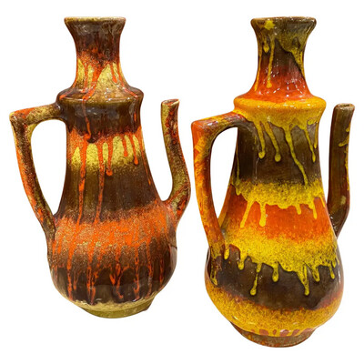 1960s Set of Two Modernist Italian Ceramic Jugs by Artigiana Ceramica Umbra