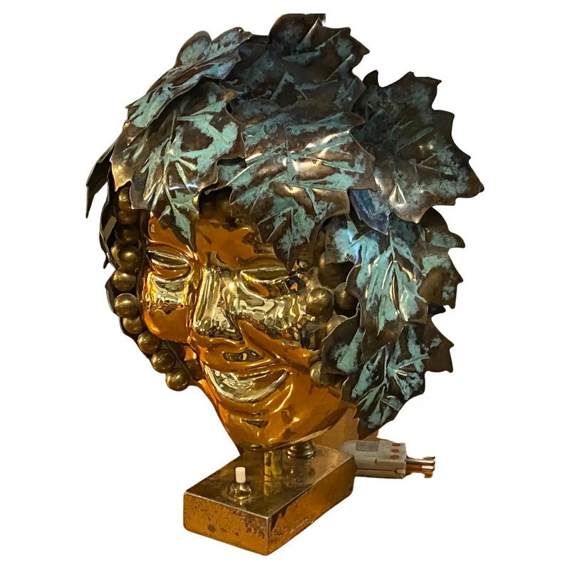 1970s, Mid-Century Modern Brass Italian Bacchus Table Lamp