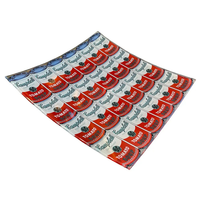 1990s Campbell Soup Square Glass Tray Designed by Andy Warhol for Rosenthal