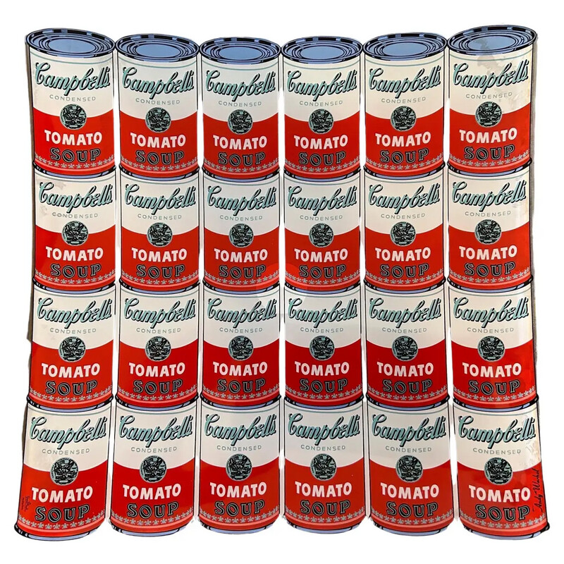 1990s Campbell Soup Square Glass Tray Designed by Andy Warhol for Rosenthal