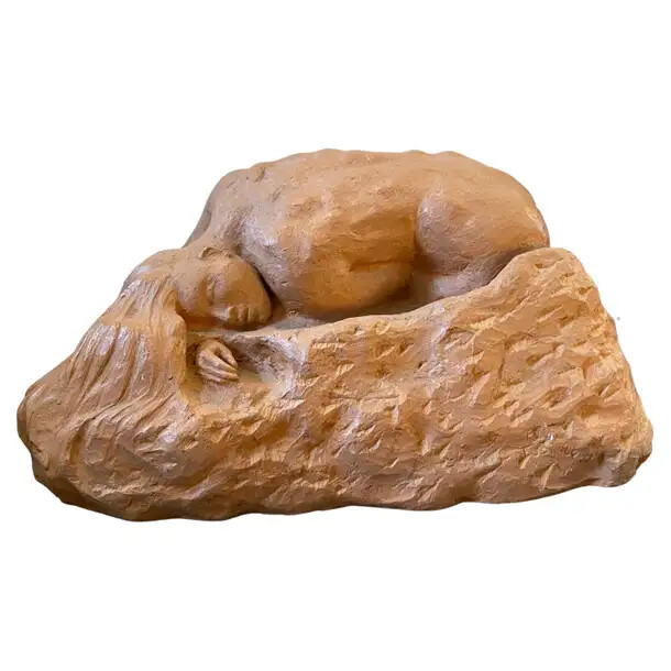 1970s Terracotta Sicilian Sculpture of a Woman by Tudisco