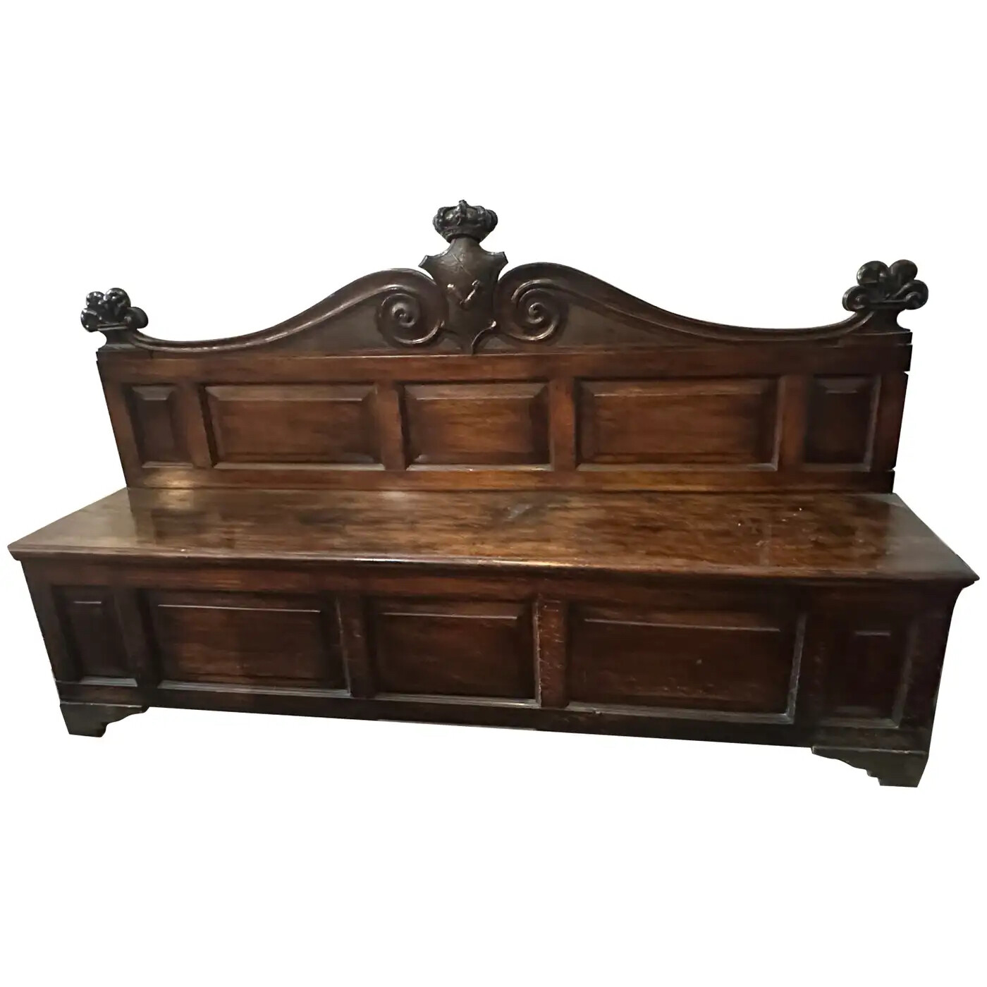 19th Century Louis Philippe Noble Bench of the Spatafora Family