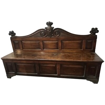 19th Century Louis Philippe Noble Bench of the Spatafora Family
