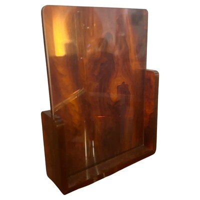 1970s Mid-Century Modern Fake Tortoise Lucite Italian Rectangular Picture Frame