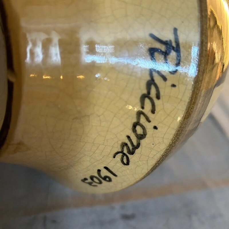 1903 Art Nouveau Brown Ceramic Italian Vase