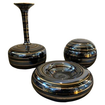 1950s Set of Three Mid-Century Modern Italian Ceramic Desk Accessories