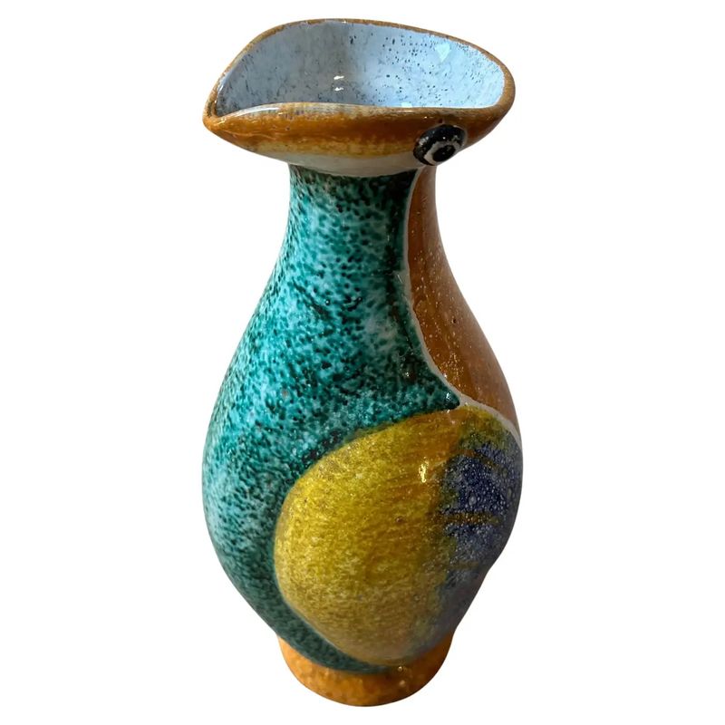 A 1930s Art Deco Albisola Polychrome Ceramic Penguin Vase