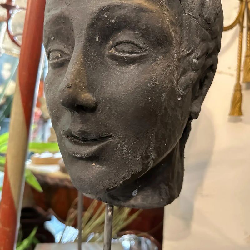 A Late 19th century Hand Crafted Clay Sicilian Head of a Young Man