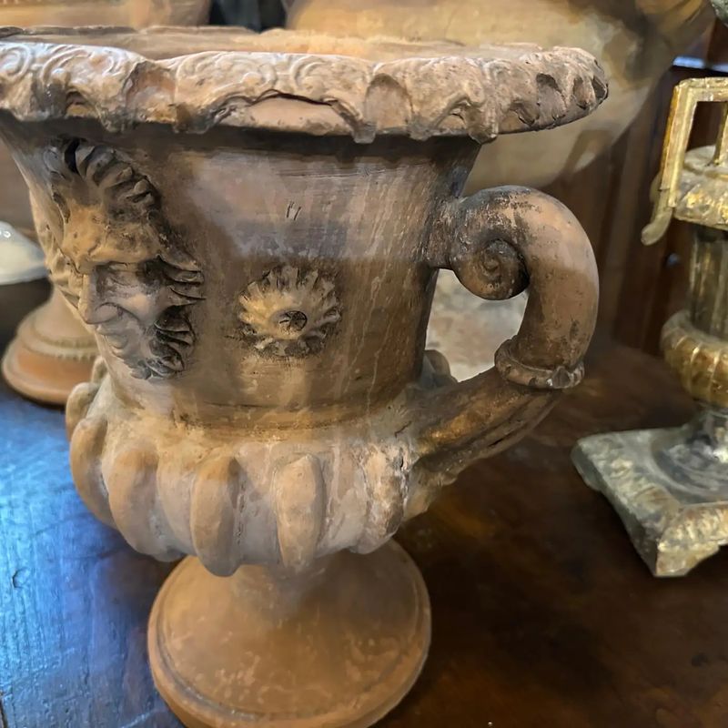 1900s Neo Classical Terracotta Italian Crater Vase