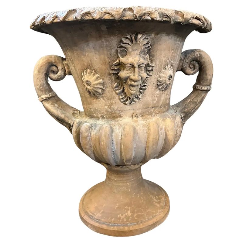 1900s Neo Classical Terracotta Italian Crater Vase