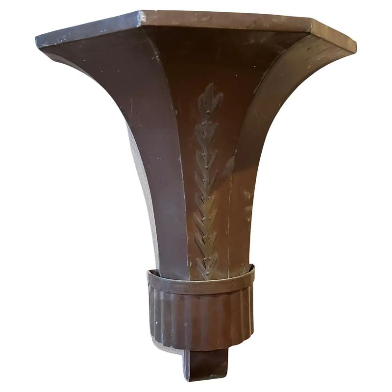 1930s Art Deco Copper Italian Theater Wall Sconces