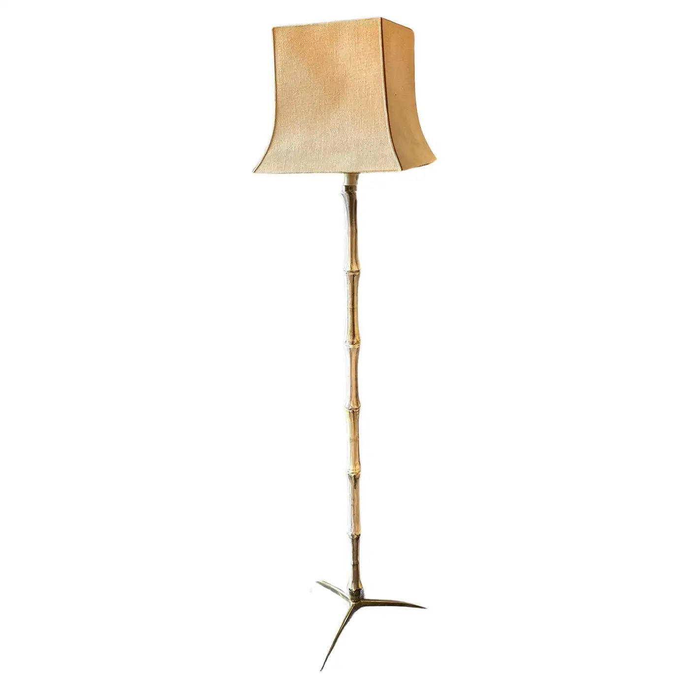 1950s Mid-Century Modern Ceramic and Brass Italian Floor Lamp