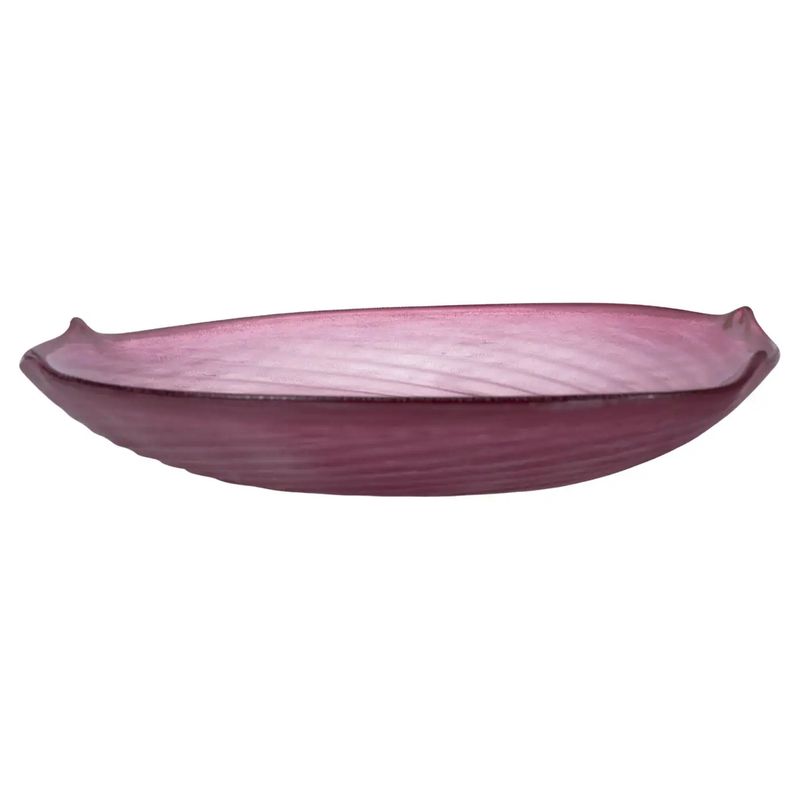 1970s Modernist Purple Scavo Murano Glass Round Bowl by Cenedese