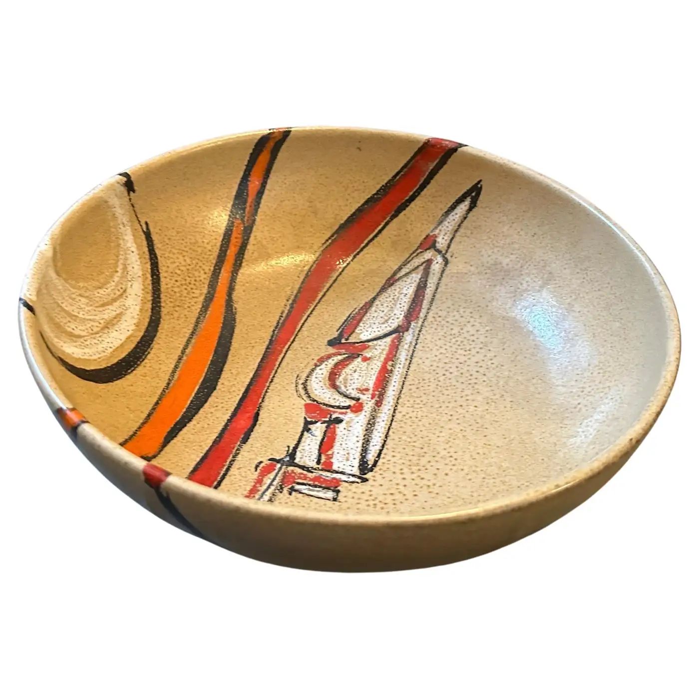 1970s Mid-Century Modern Terracotta Round Bowl by Gemi Faenza