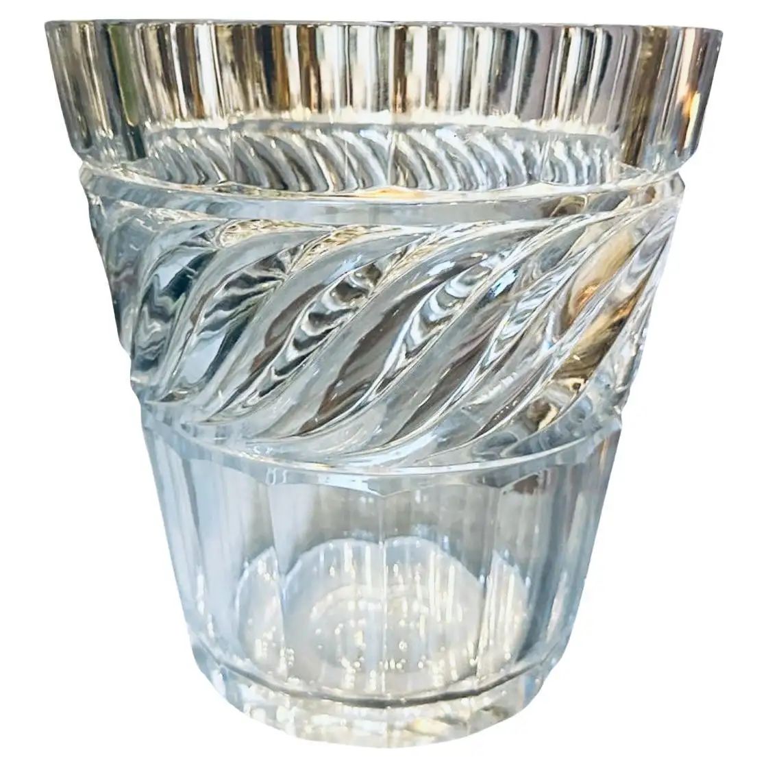 1970s Modern Heavy Crystal Italian Wine Cooler 1970s Modern Heavy Crystal Italian Wine Cooler