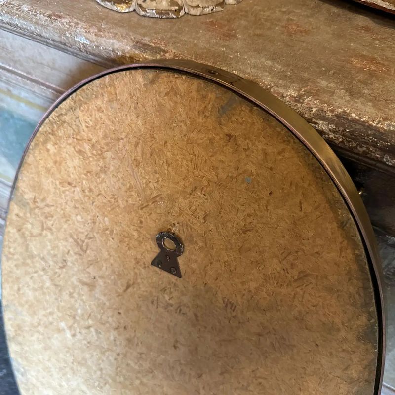 1950s Gio Ponti Style Mid-Century Modern Brass Italian Oval Wall Mirror