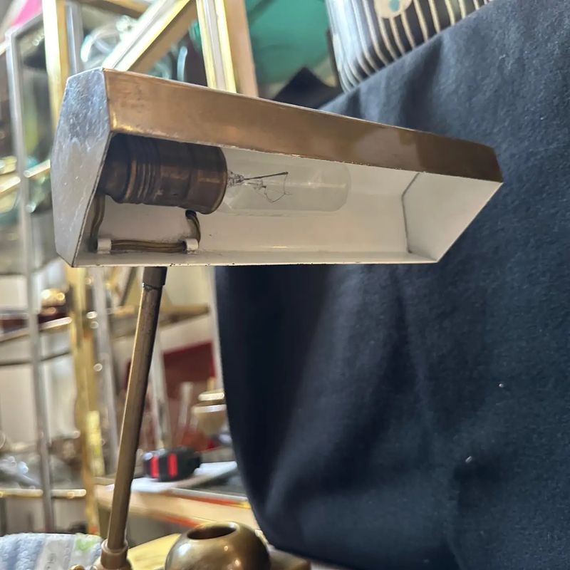 1950s Mid-Century Modern Solid Brass Italian Desk Lamp