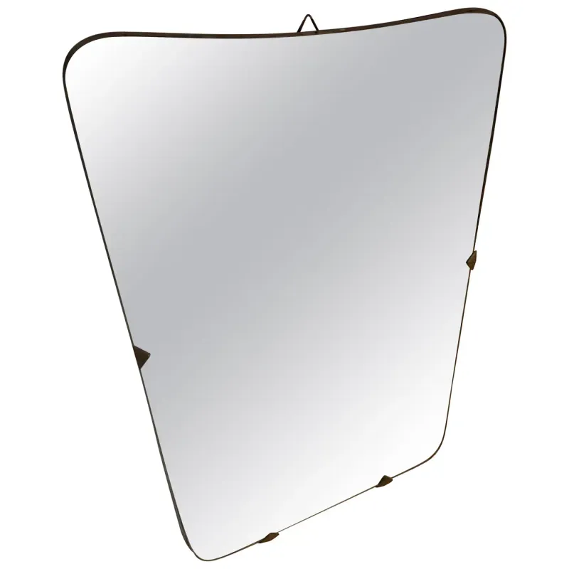 1950s Giò Ponti Style Mid-Century Modern Italian Wall Mirror