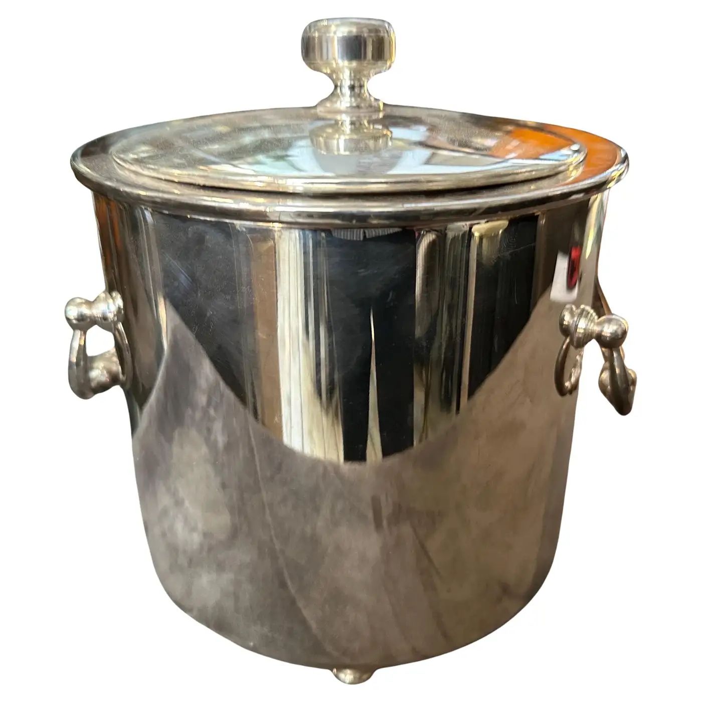 1980s Modernist Silver Plated Ice Bucket by Christofle