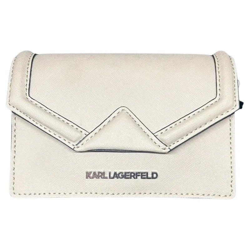 21st Century Karl Lagerfeld Mini Beige Geometric Envelope Clutch Bag