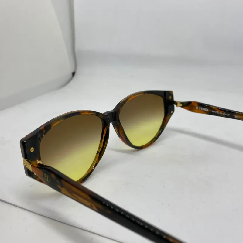 1990s Vintage Italian Fake Tortoise Shell Lucite Sunglasses by Fendi