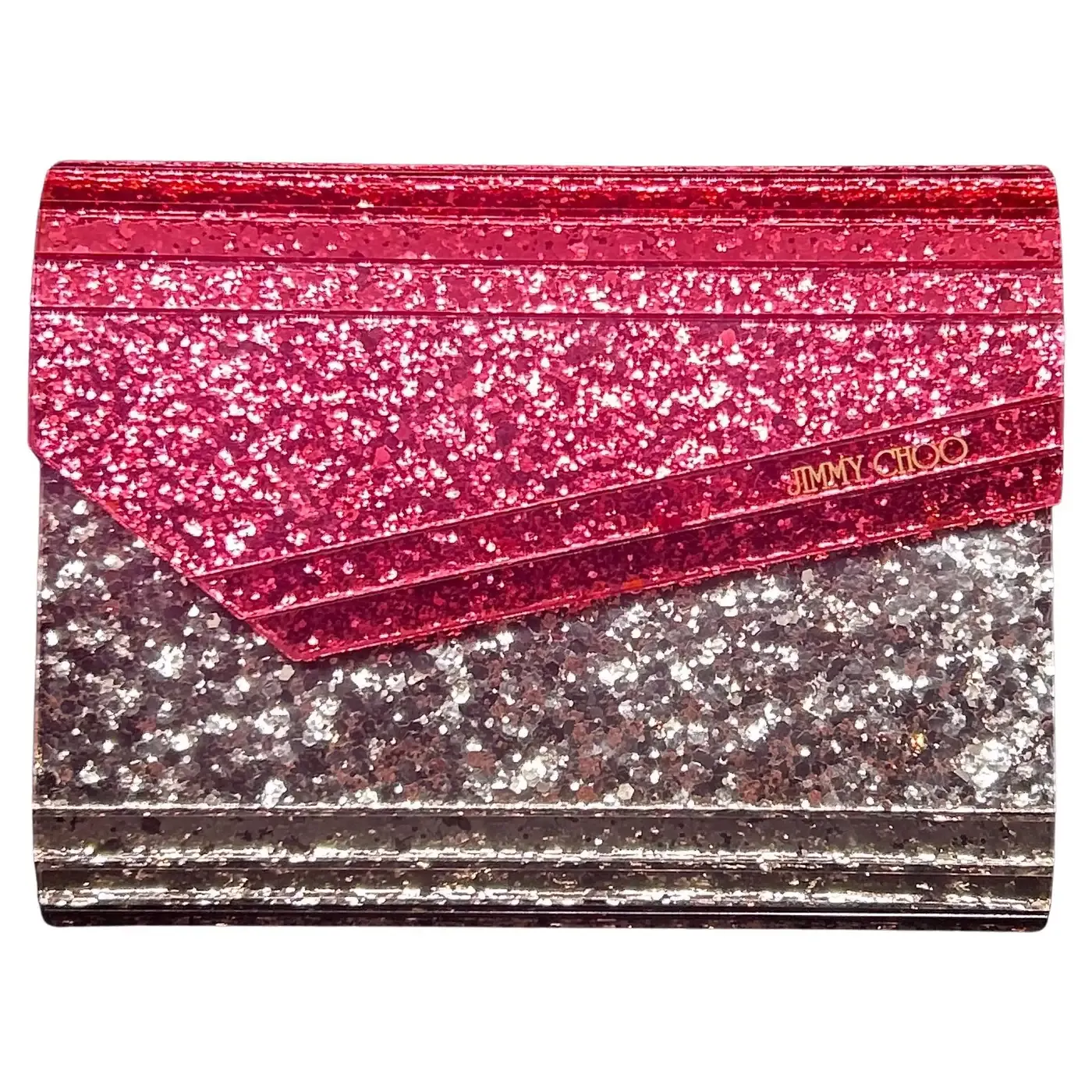 21st Century Jimmy Choo Sparkling Pink and Silver Clutch Bag