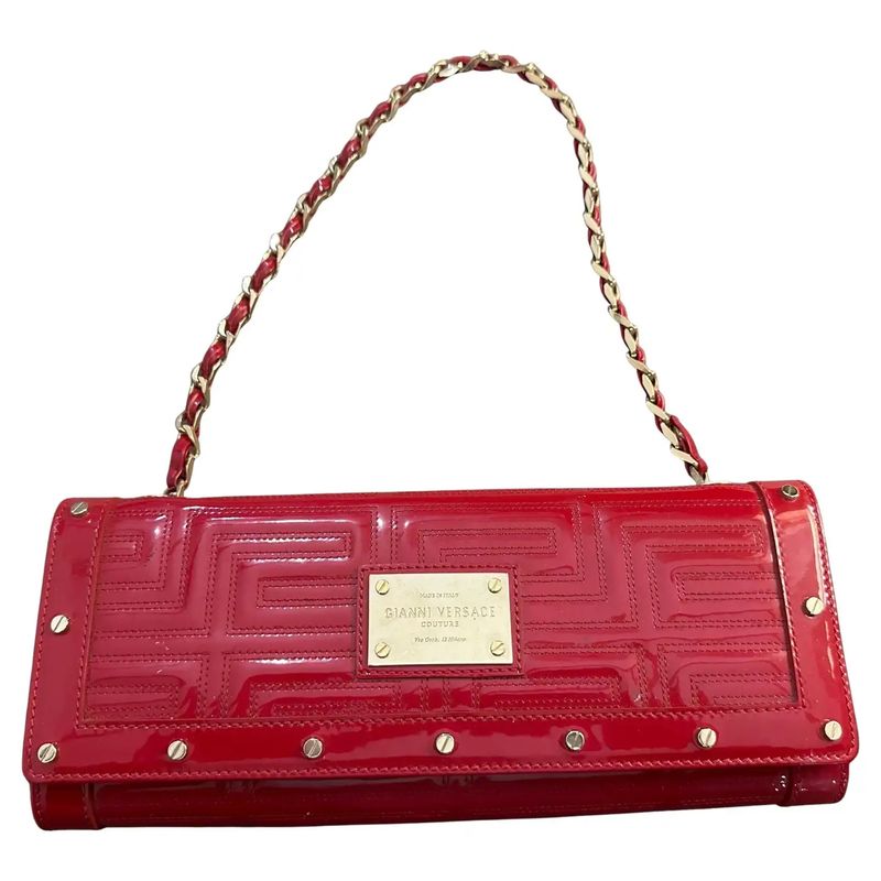 21st Century Gianni Versace Couture Red Patent Leather Shoulder Bag