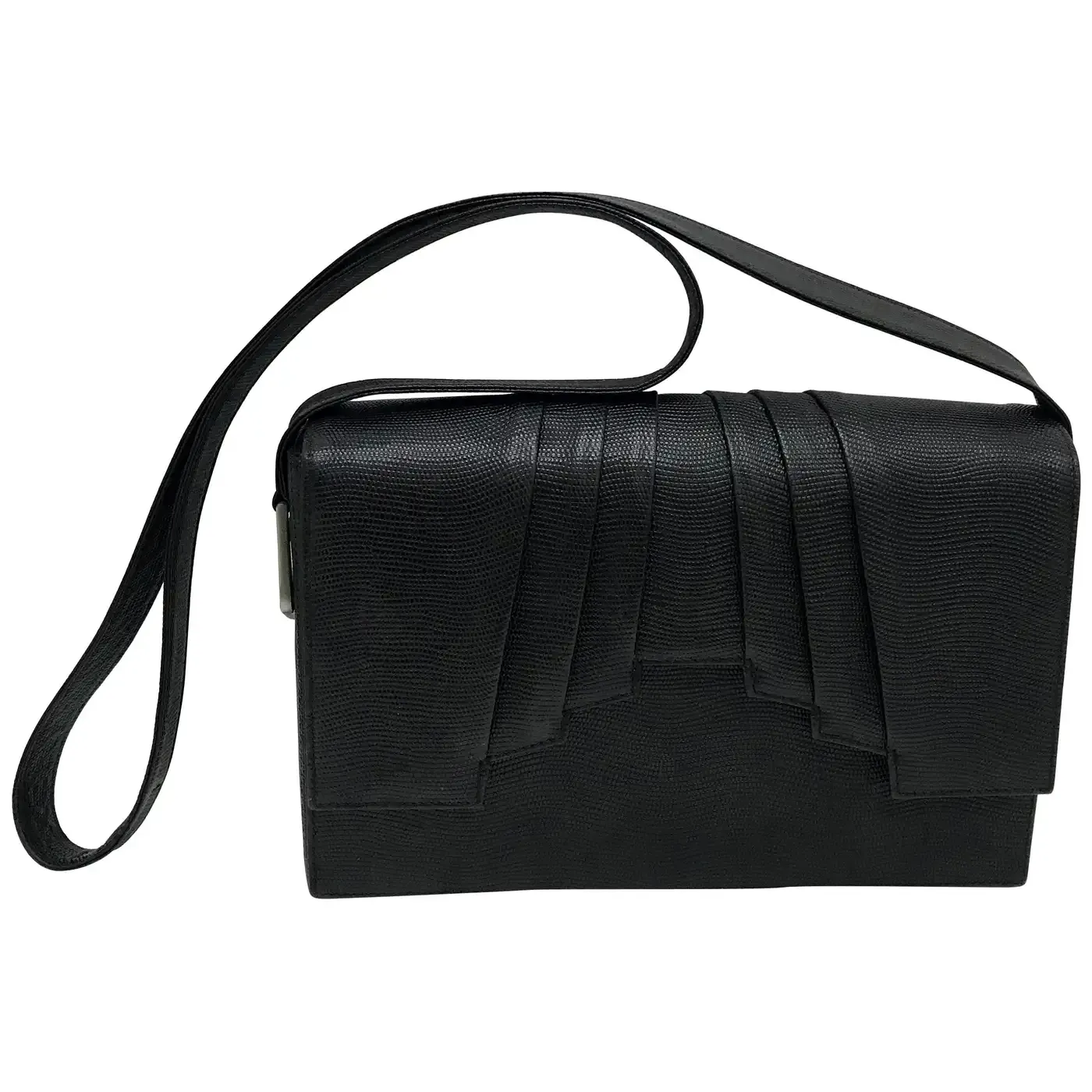 1990s Gianni Versace Couture Black Leather Vintage Shoulder Bag