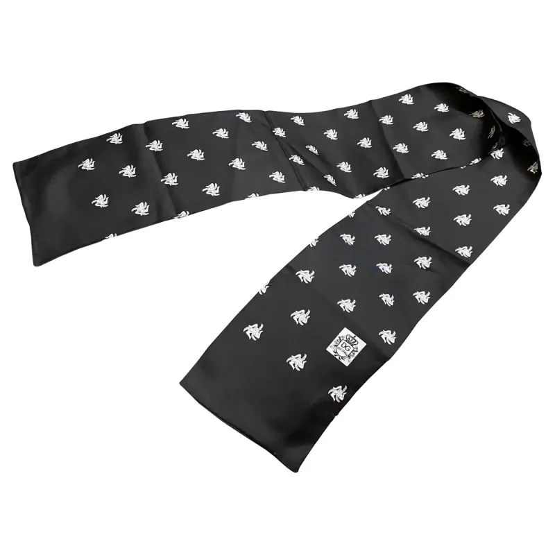 Vintage Dolce & Gabbana Black and White Sicilian Symbol Silk Scarf
