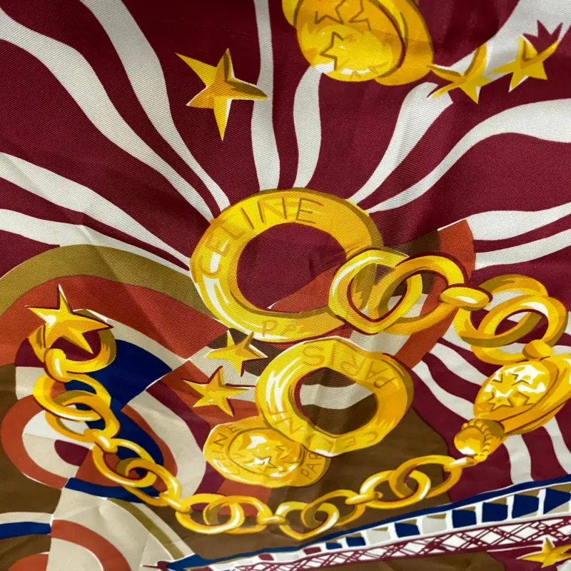 1990s Vintage Large Silk foulard by Celine Paris