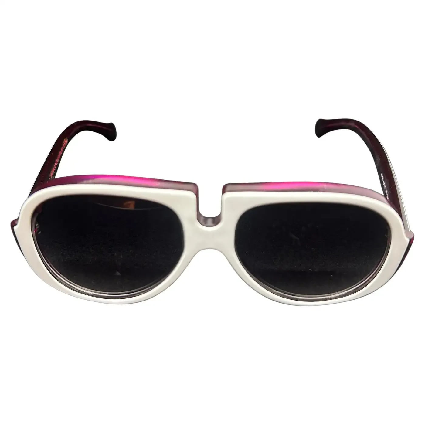 2010 Purple and White Italian Oversize Sunglasses by Patty Paillette Venice