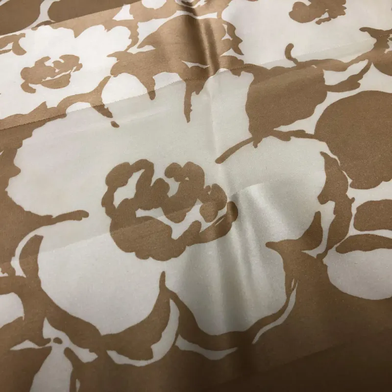 A 1980s Pierre Balmain White and Brown Floral Silk Foulard
