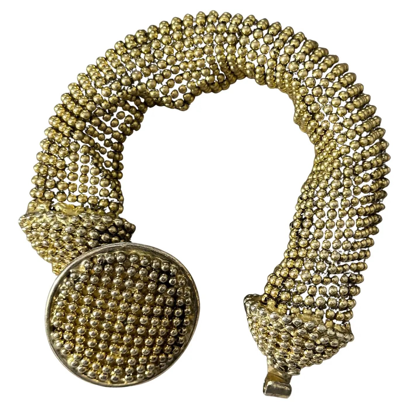 1990s Vintage Gilded Metal Bracelet by Giorgio Armani