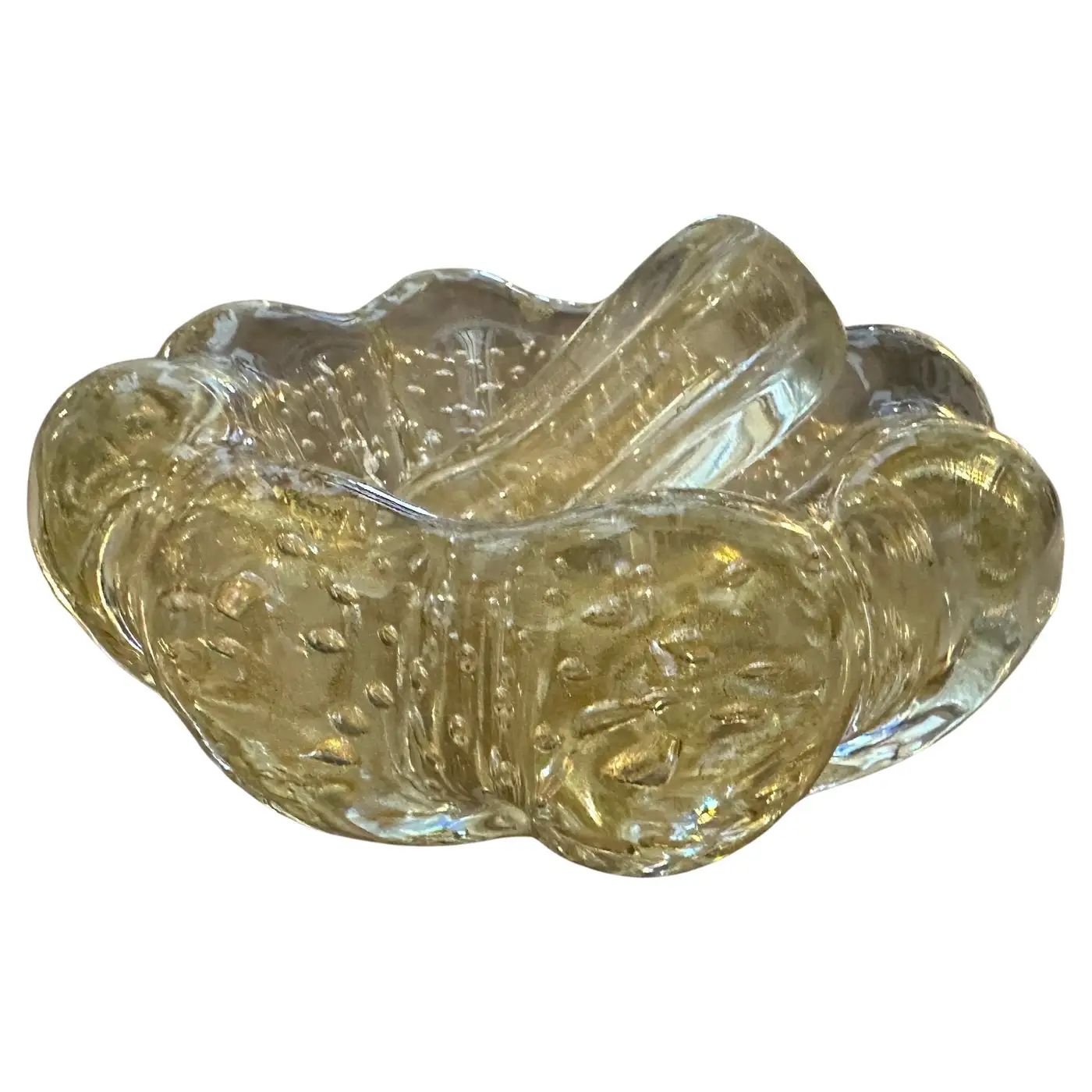 1960s Mid-Century Modern Bullicante Murano Glass Ashtray by Barovier