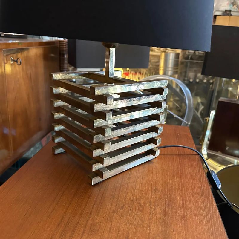 1970s Mid-Century Modern Brass Italian Table Lamp by Romeo Rega