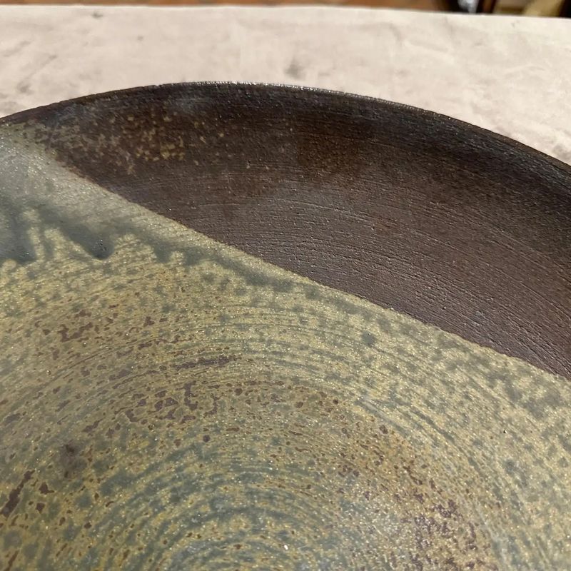 1960s Organic Modern Stoneware Large Dish By Nanni Valentini for Ceramica Arcore