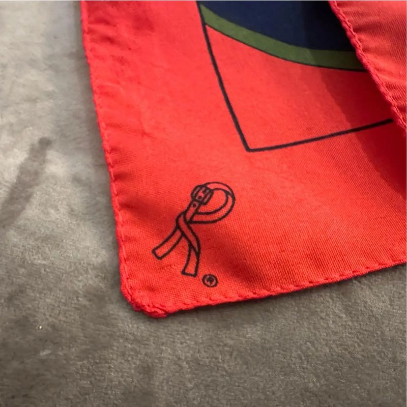 A 1990s Iconic Reb Blue and Green Scarf by Roberta di Camerino